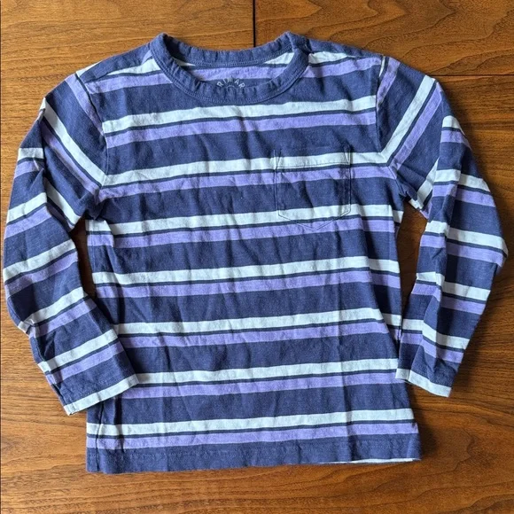 Primary striped purple long sleeve shirt size 5 - Picture 1 of 2